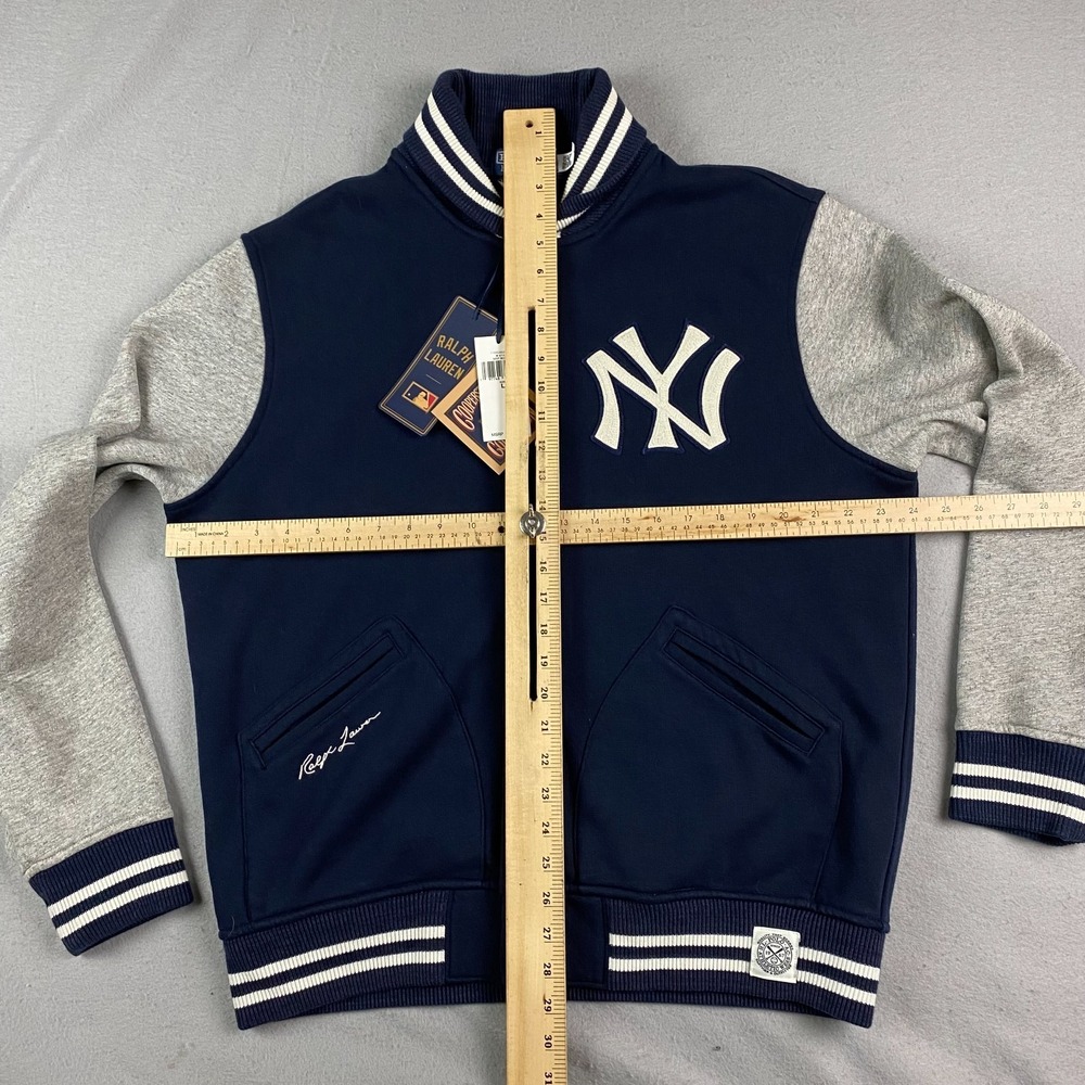 Polo Ralph Lauren New York Yankees Mens Jacket L bronx Bomber fleece Navy NWT - Picture 12 of 15